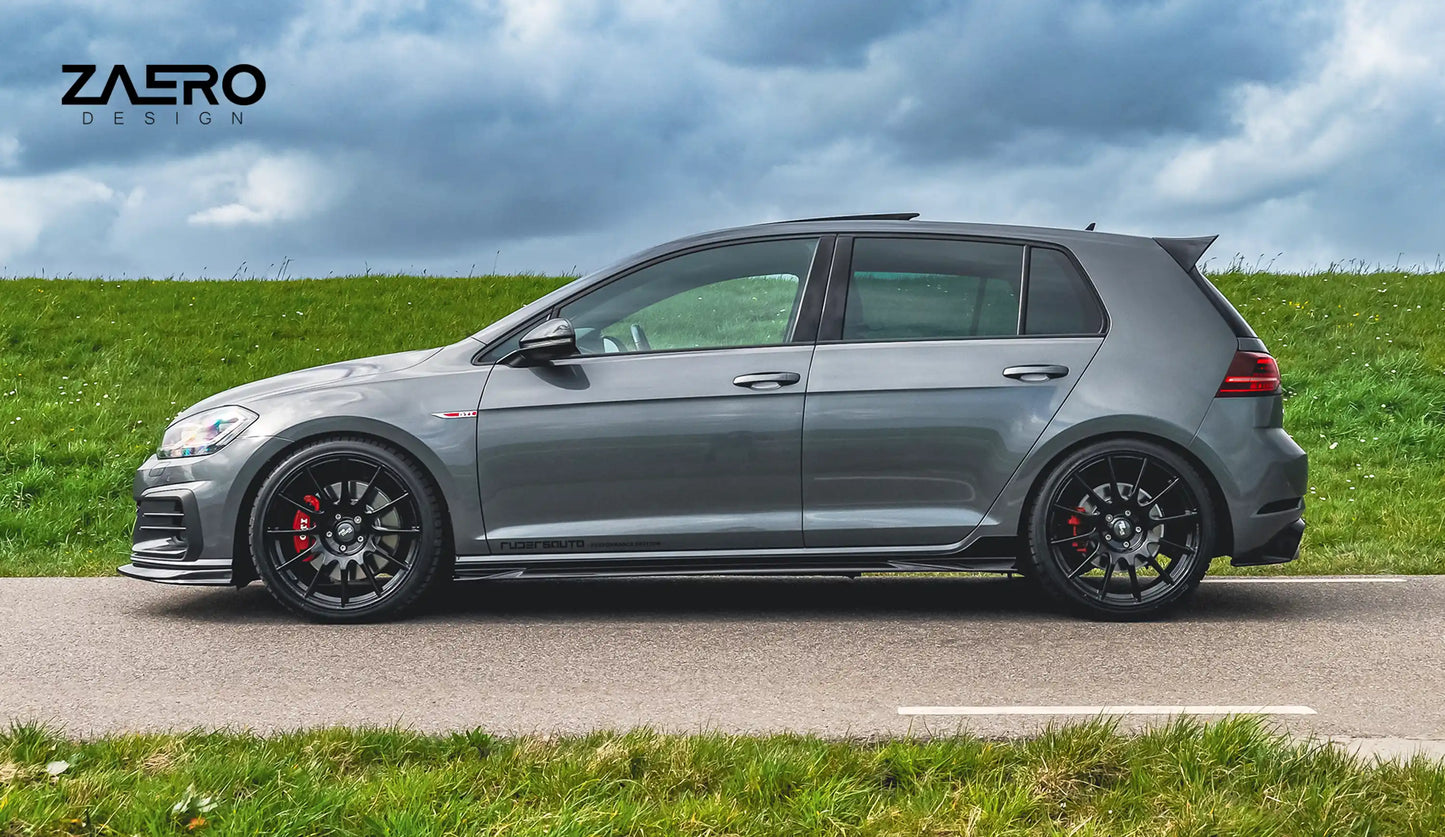VW Golf GTI & Golf R Mk7 & Mk7.5 EVO-1 Gloss Black Side Skirts