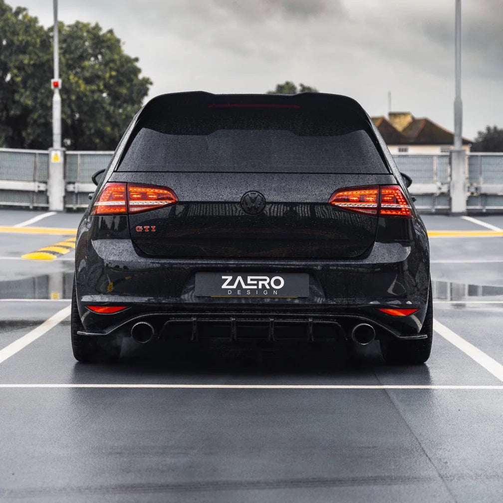 VW Golf GTI Mk7 EVO-1 Gloss Black Rear Diffuser – Zaero Design USA
