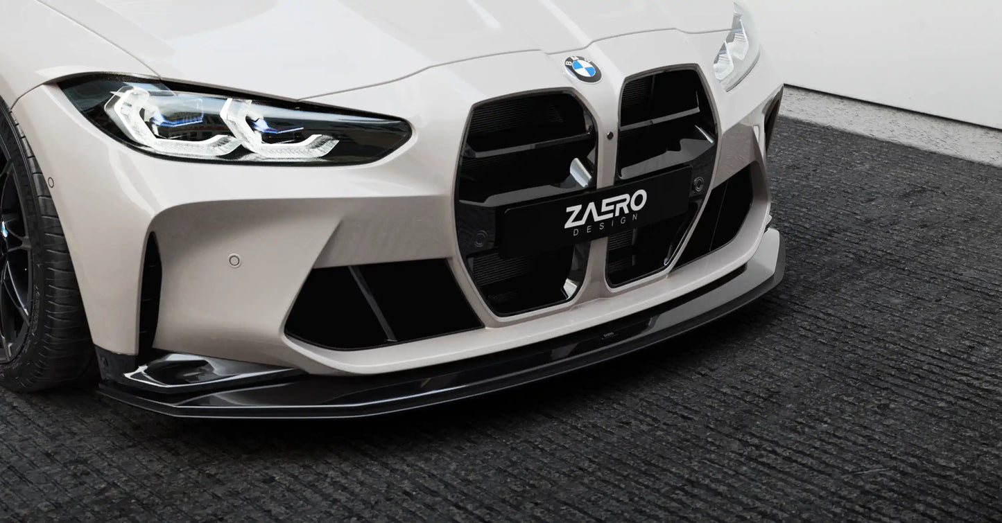 BMW M3 / M4 G8X Kidney Grilles by Zaero Design - gloss black, fitted
