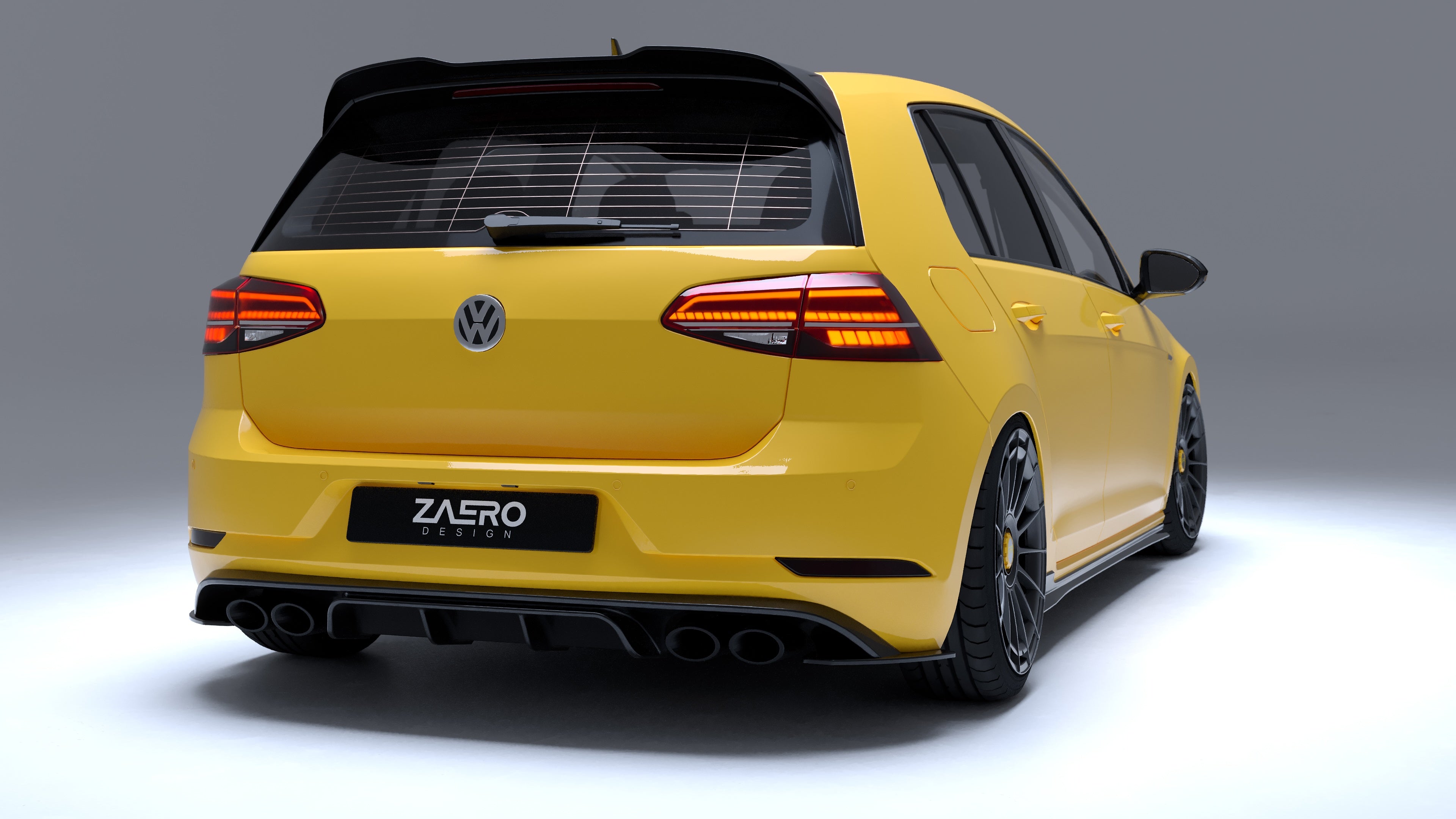 VW Golf, Golf GTI & Golf R Mk7 & Mk7.5 EVO-1 Gloss Black Rear Spoiler ...