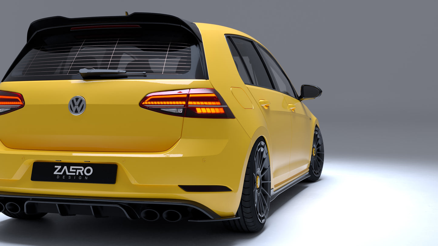 VW Golf R Mk7.5 EVO-1 Gloss Black Rear Diffuser